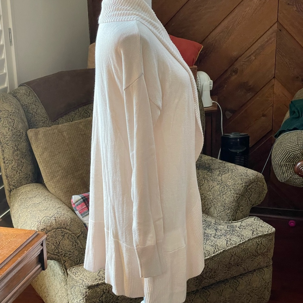 Old Navy Cream Open-Front Shawl Collar Cardigan - Picture 6 of 13